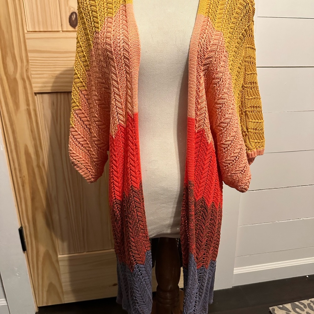 Multicolor Chevron Knit Sweater
